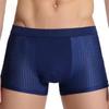 Men Summer Thin Ice Silk Shorts Panties Breathable Hollow Mesh U-convex Mid-rise Solid
