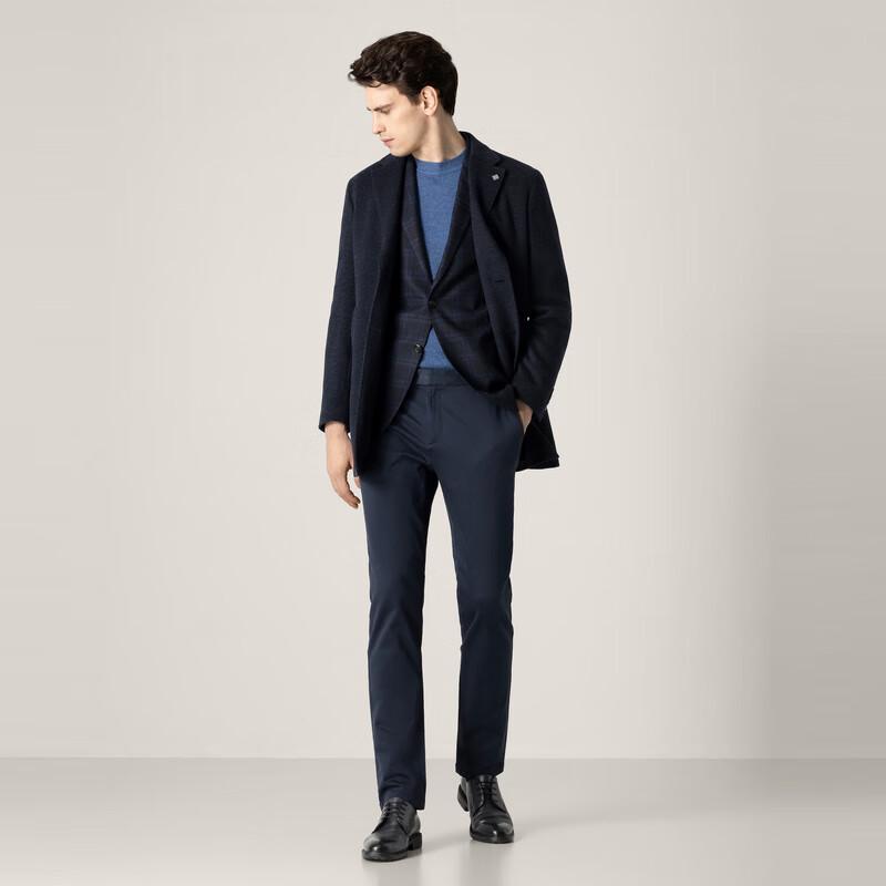 

Мужское синее клетчатое пальто VICUTU из смесовой шерсти и кашемира в деловом повседневном стиле L 175/96B