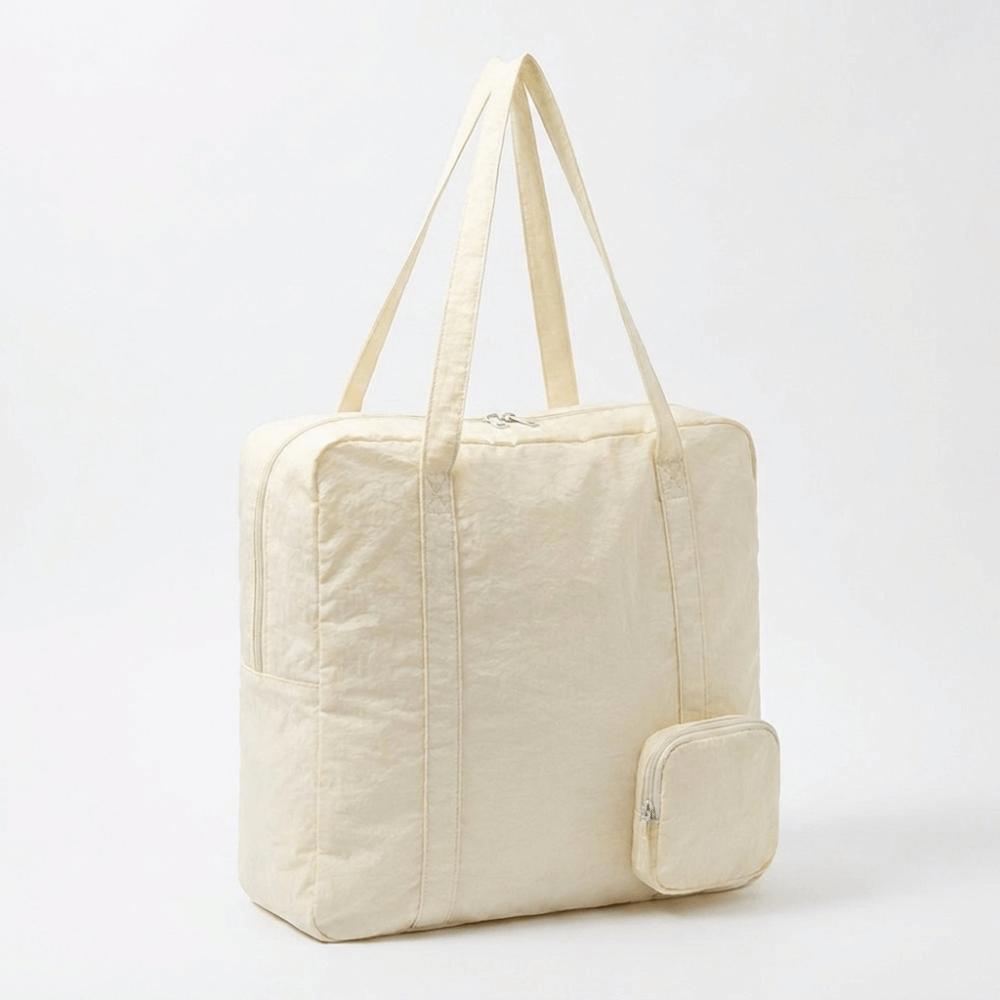 Portable Nylon Shoulder Bag Large Capacity Foldable Tote Bag Travel Storage Handbag  Daily Use