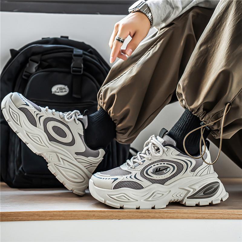 Warrior Thick Sole Height Increasing Trendy Casual Versatile Breathable Sweat Absorbent Wear Resistant Low Top Dad Shoes Men sneaker WXY(S)-5607C02