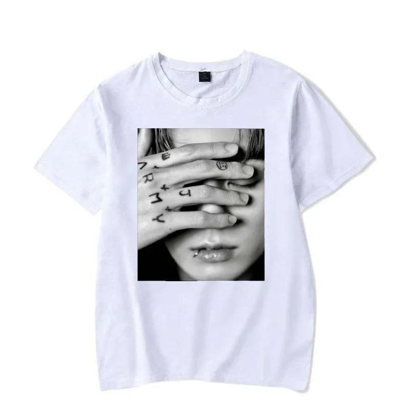 Camiseta Vintage con gráfico de Jungkook Tops de gran tamaño camiseta gótica para mujerTops de moda gótica estética Kpop S