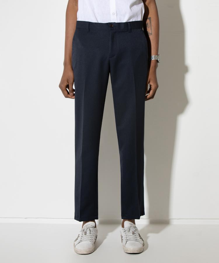Seuteulaikeu Low No-Tuck Trousers (Navy)