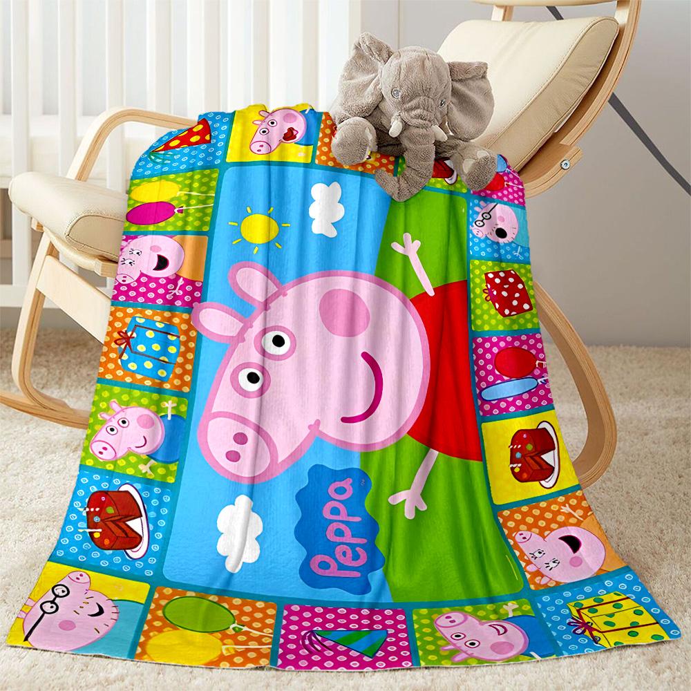 Peppa Pig's Colorful World Blanket Durable Comfort Suitable for Bed Chair Office for All Seasons Modern Best Holiday Gift for Friends Family