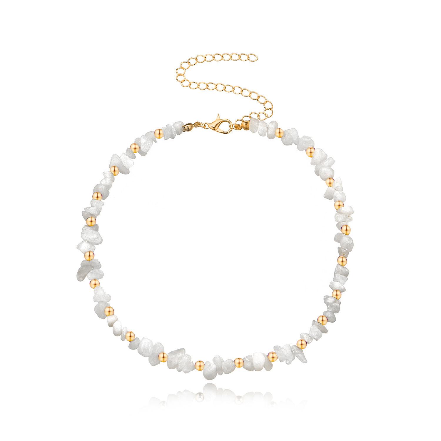 

Accessories, clear crystal rough stone crushed turquoise necklaces, fashion versatile fashion necklaces