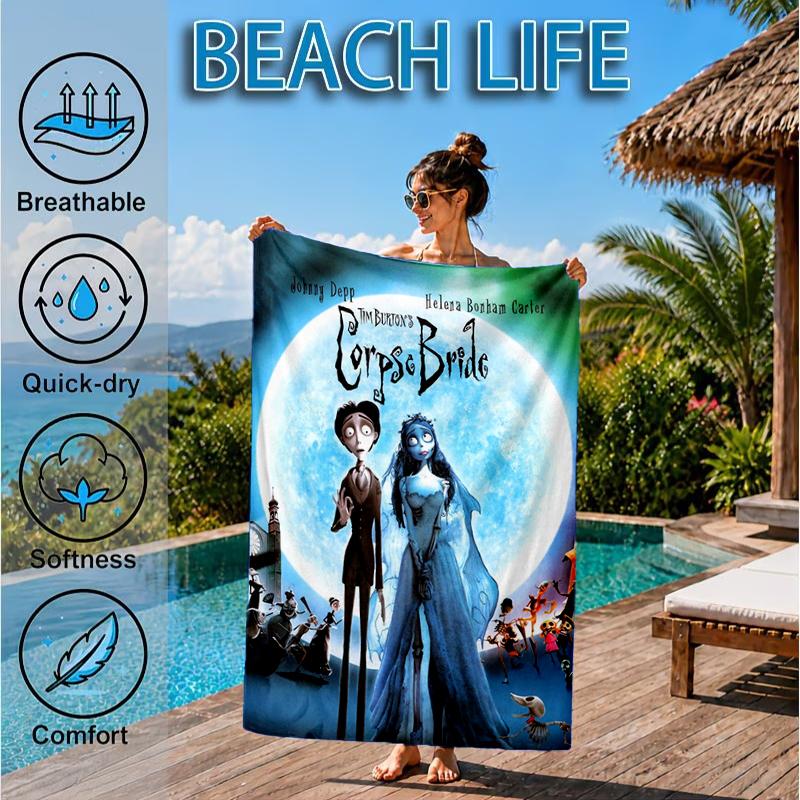 Gothic Corpse Beauty In Bloom Beach Towel, Microfiber Beach Towel, Perfect For Pool, Beach, Travel, Home Decor Beach Party Fan Gifts