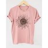 Sunflower Graphic Print Short-sleeved Crew Neck T-shirt