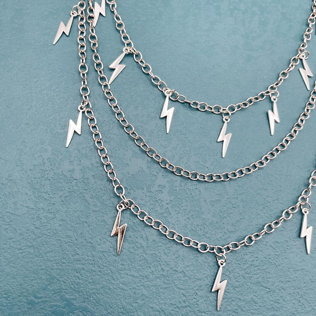 Guochao Metal Lightning Waist Chain Personalized Tide Cool Multi-layer Decorative Men's and Women's Trouser Chains