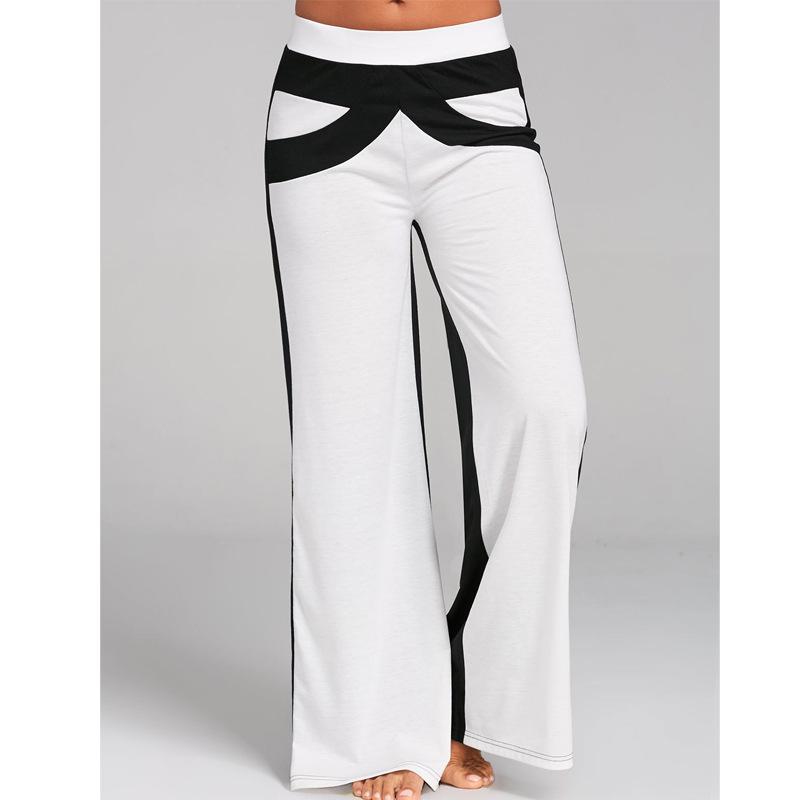 Patchwork Women's Wide-Leg Dance Pants - Casual and Loose Fit