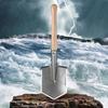 6B Multi-functional Entrenching Tool: Manganese Steel Large Combat Shovel with Wooden Handle, Vehicle-Mounted, Portable for Fishing and Outdoor Use.