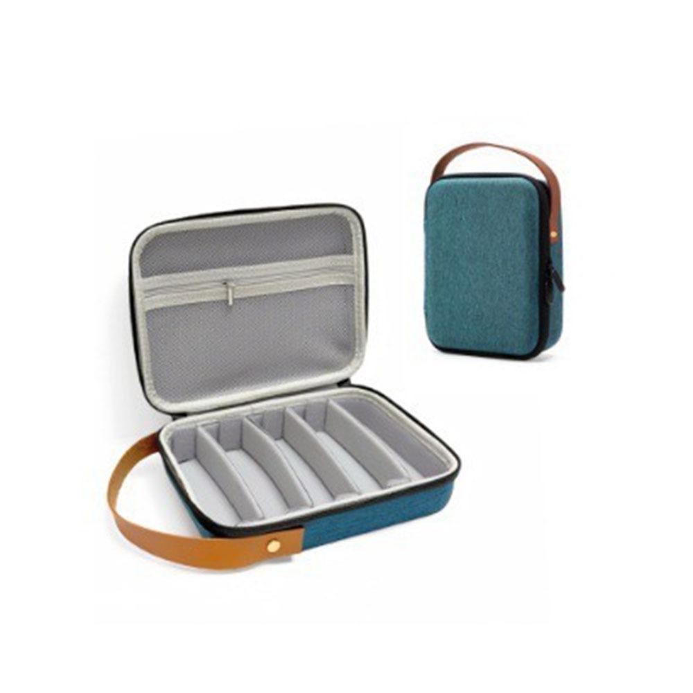 

5 Slots Eyeglasses Case Portable Sunglasses Protective Case Lightweight Glasses Storage Box Work темно-зеленого