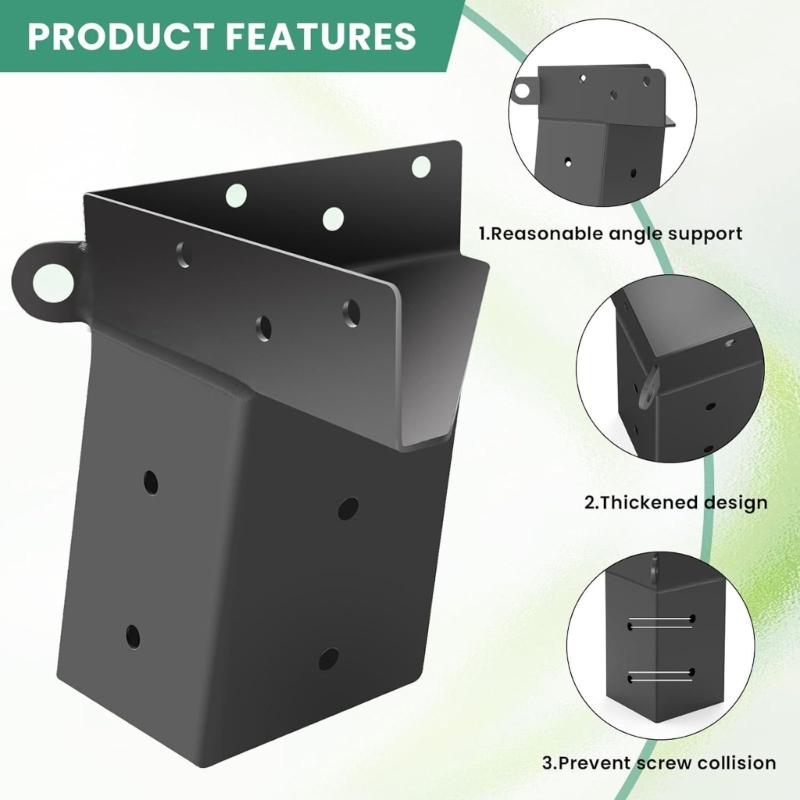 4pcs Carbon Steel Brackets Designed for Secure Assembly of Deer Stands and Shootings Ranges Including Complete Hardware Kit