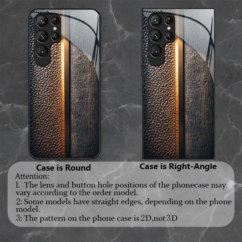 Wood Grain Texture Exquisite Luxury High-end PhoneCase Glass PhoneCase for Samsung Galaxy S26 S25 S24 S23 S22 S21 FE,Ultra,Plus