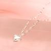 Minimalist Glossy Peach Heart Necklace - Versatile Clavicle Chain for Women