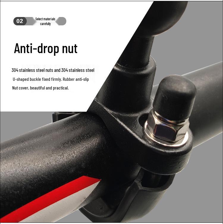 U-Shaped Motorcycle Phone Holder with Fixed Ball Head and T-Shaped Handlebar Clamp