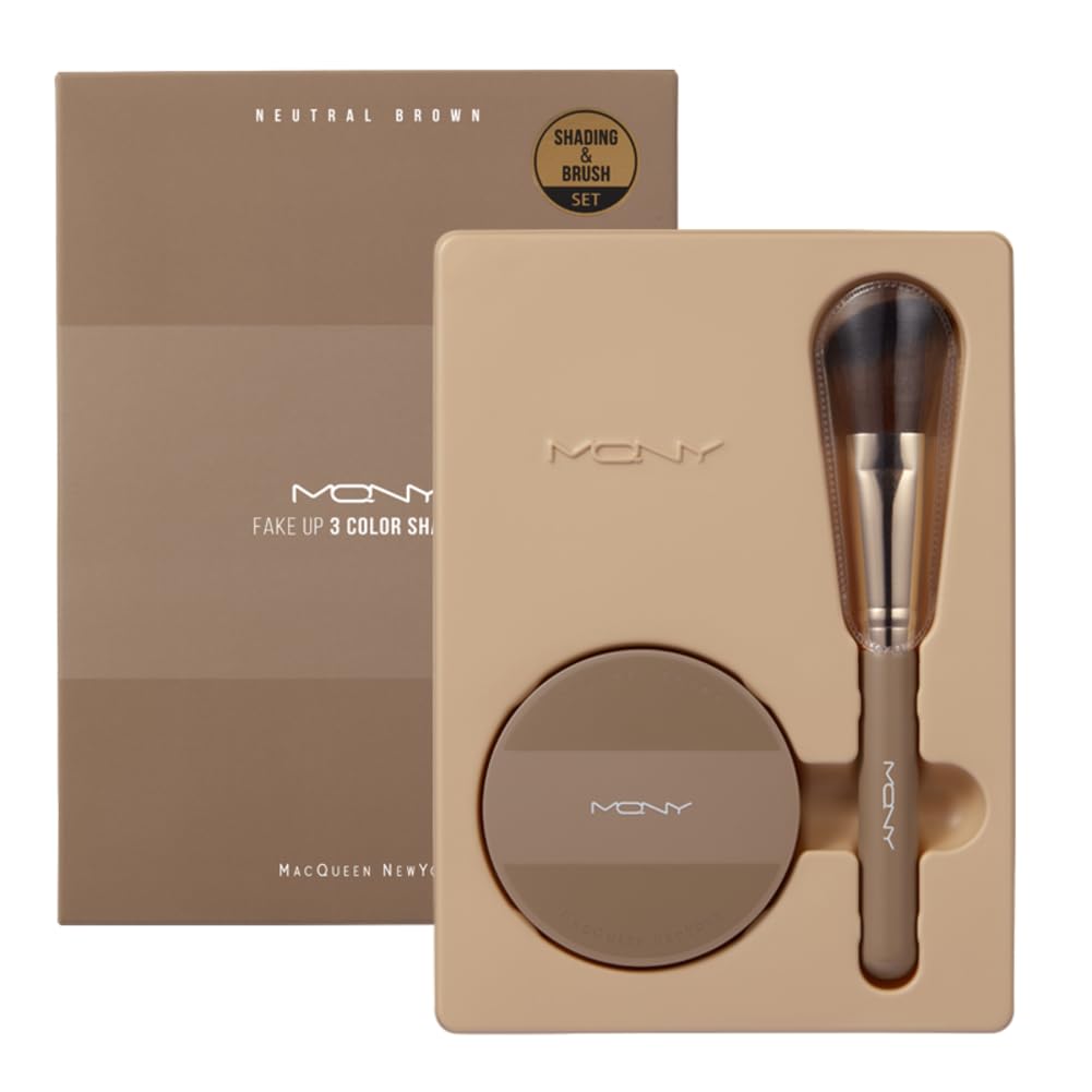 

[MQNY] MACQUEEN NEW YORK Fake Up 3-Color Shading & Brush Set 9g Contour Shading Natural Finish Nose Shadow Face Shadow Suitable for Warm and Cool