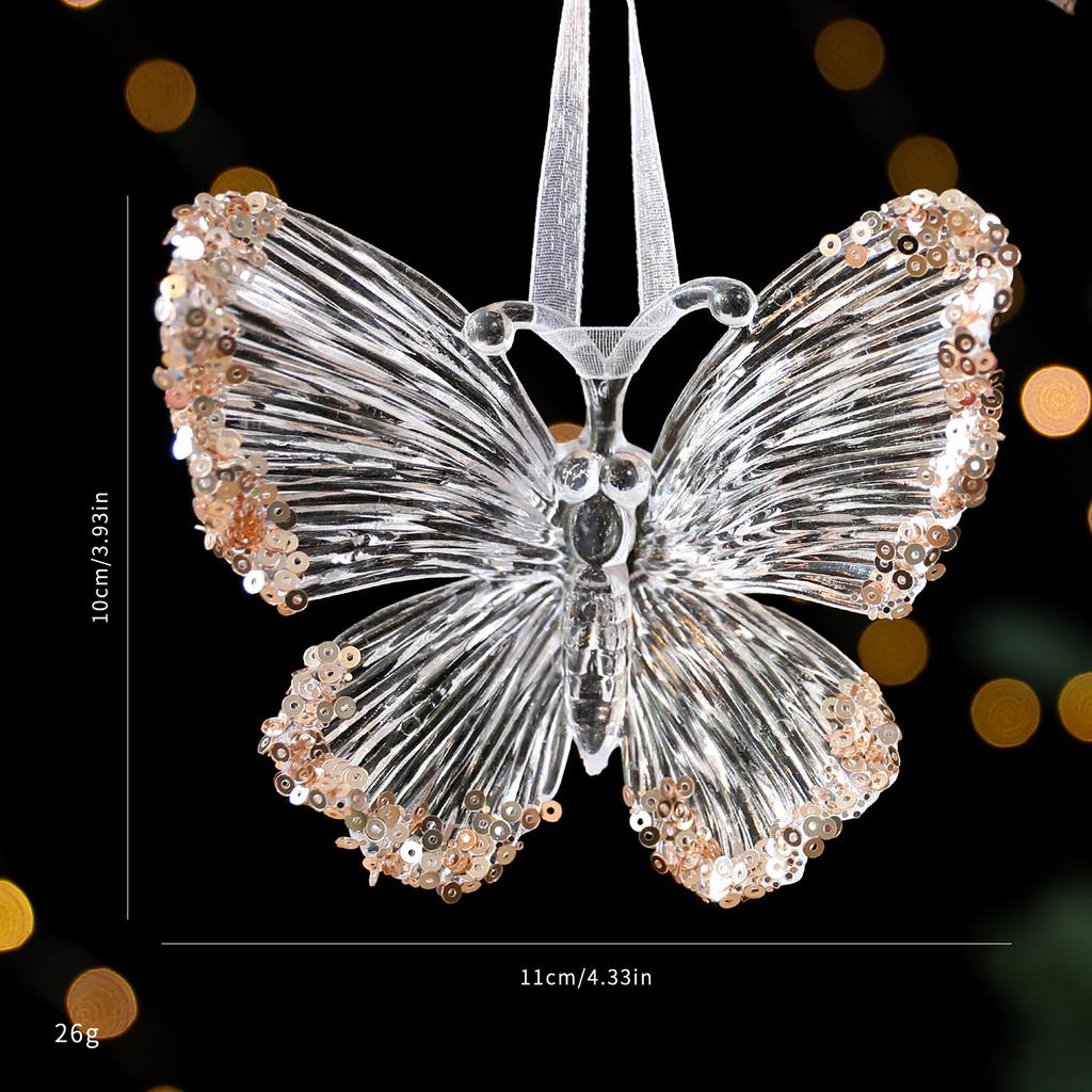 Transparent Acrylic Crystal Ornament Lightweight Sequin Hanging Pendant Christmas Tree Ornament For Centerpiece Holiday