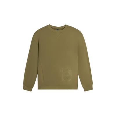Li Ning X Jackie Chan Kung Fu Series Solid Color Printed Round Neck Long Sleeve Sweatshirt Unisex Sweatshirt Seed-Brown AWDSC19-4
