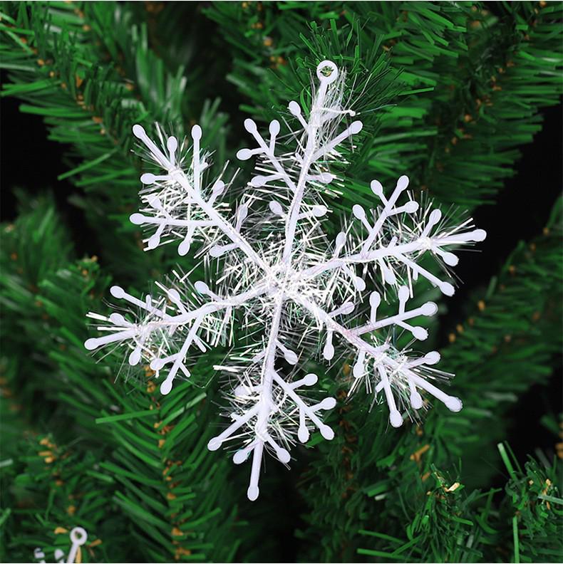 11CM Brushed Plastic Snowflake Christmas Tree Ornament - Ideal for Hotel Window Decoration
