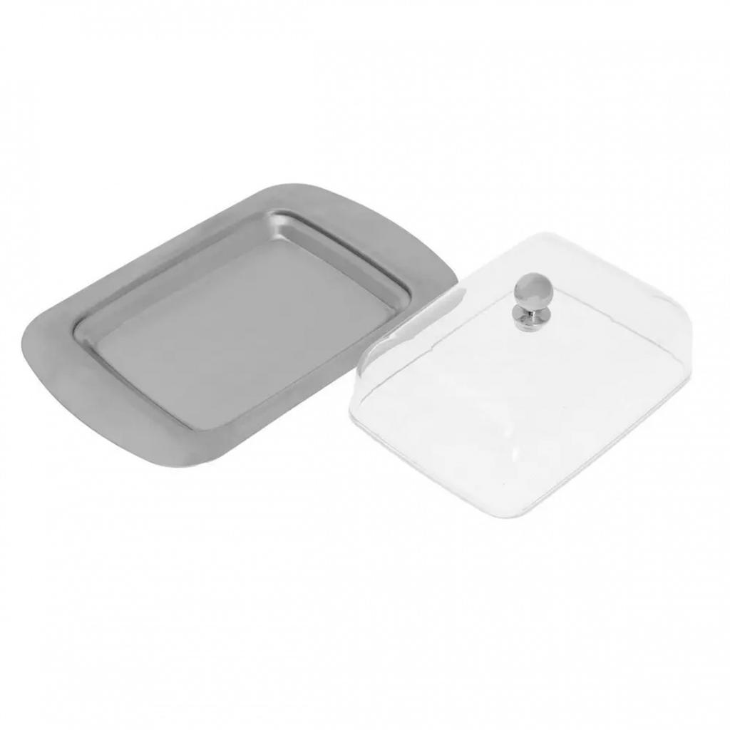 Kinghoff Kh-4027 Steel And Acrylic Butter Dish