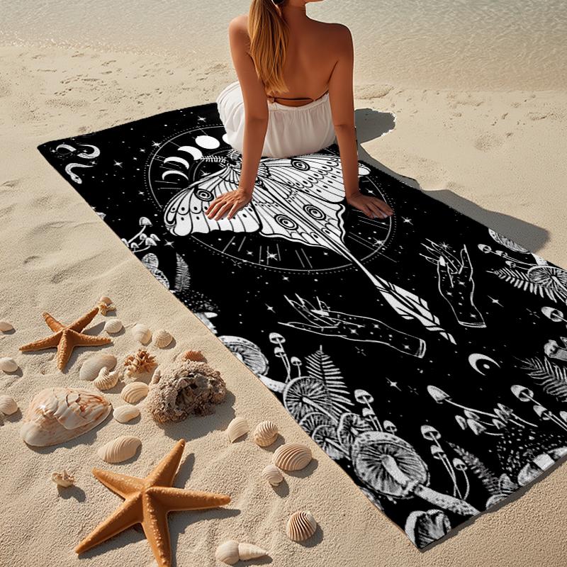 Psychedelic Serpent Flames Beach Towel, Super Soft Microfiber, Gift for Her/Him, Birthday, for Pool, Beach, Travel, Home Decor Fan gifts