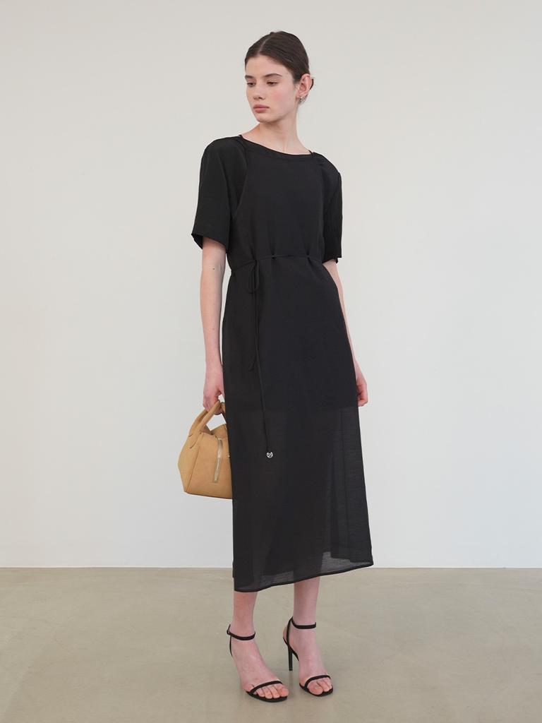 Onaenon Soft Sheer Layered Dress New5So234
