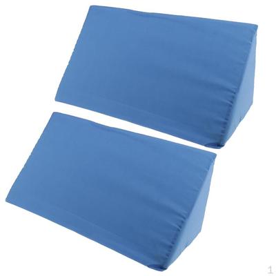 2 Pieces Blue Bed Leg Cushion Support Washable Zipper Cover