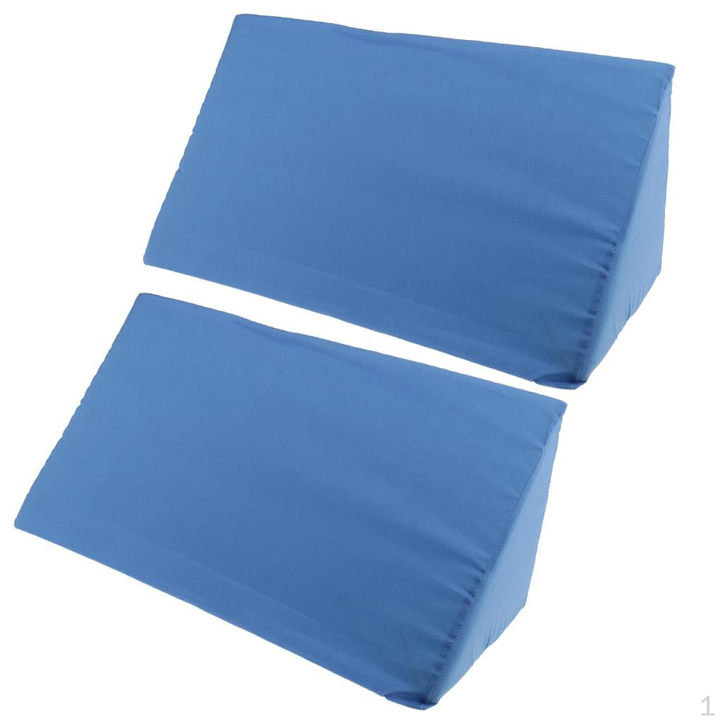 

2 Pieces blue Bed Leg Cushion Support Washable Zipper Cover