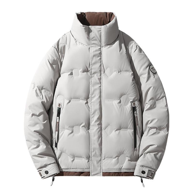 Men's Winter Short White Duck Down Windproof and Warm Stand-up Collar Sports Casual Fashion Versatile Jacket