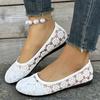 Modische Ballerinas für Damen mit floralem Spitzendetail – atmungsaktiv, zum Hineinschlüpfen, Loafer mit runder Zehenpartie, Design, ganzjähriger Komfort, Ballerinas
