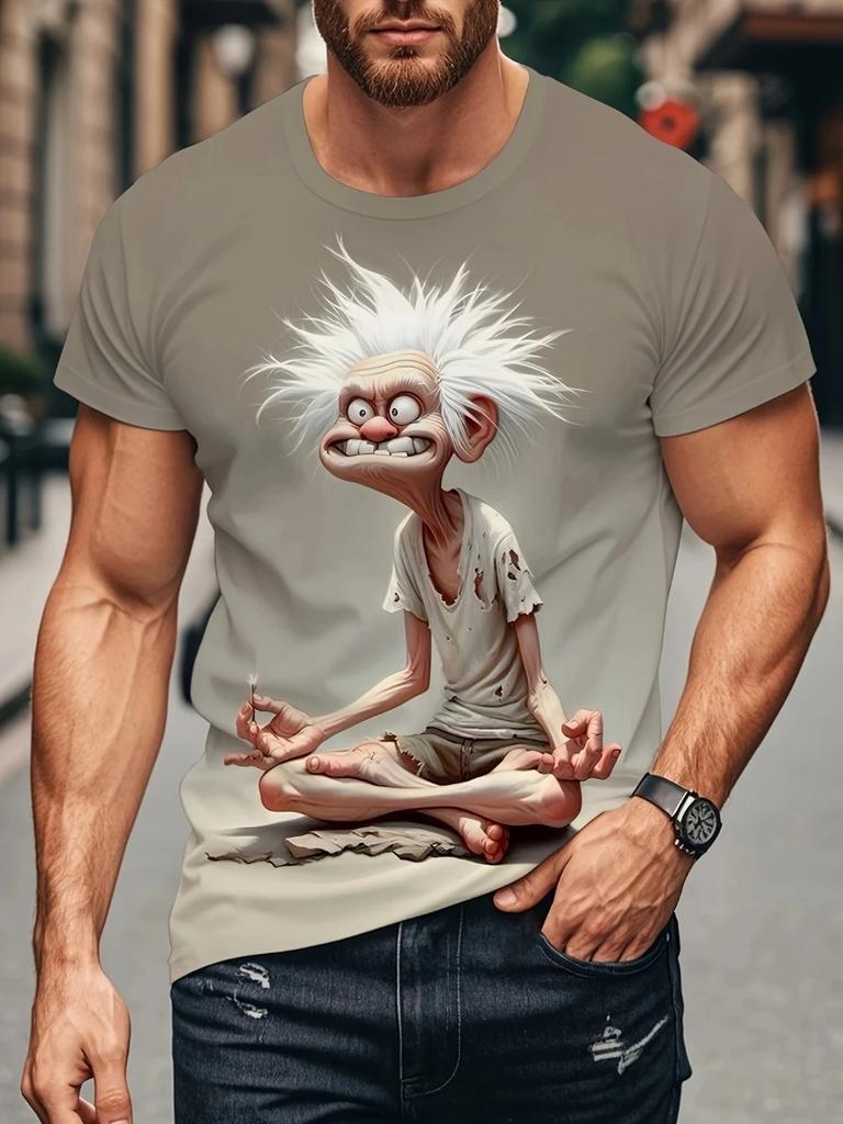 Summer Fun Men's T Shirt 3D Graphic Abstract Stylish Classic O-Neck Short Sleeve Top Daily Comfortable Men Clothing