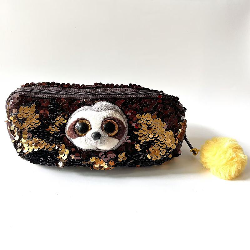 20cm Flippables Cekiny Modny Piórnik Etui Duże Oczy Urocza Lalka Zwierzęca Jednorożec Leopard Panda Kot Szkoła Leniwiec Prezenty