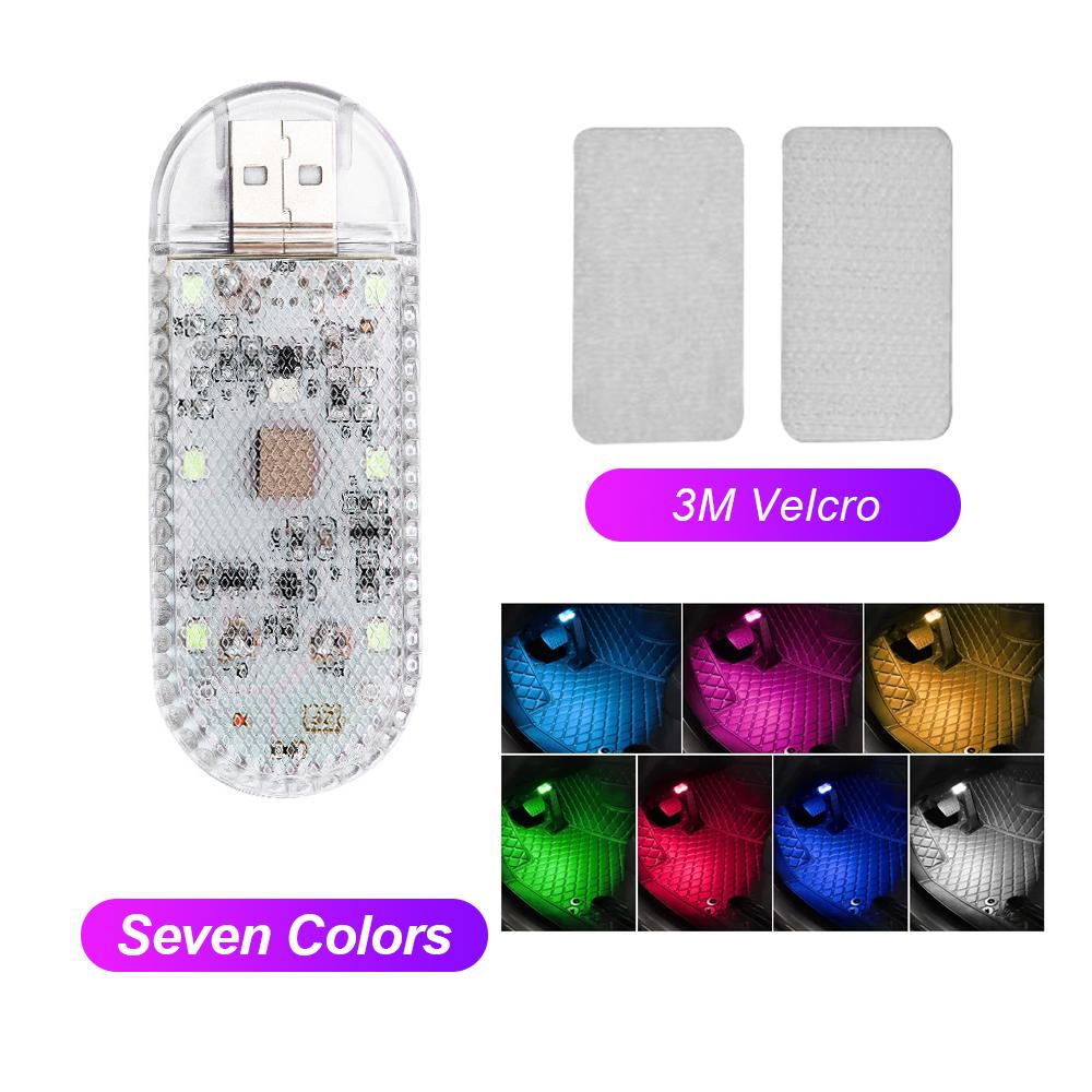 

USB Автомобильный Сенсорный Светильник Светодиодный Цветной Атмосферный Светильник Липучка Внутреннее Освещение