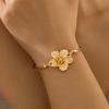 Gold Flower Vintage Elegent Bracelet Necklace Hand Zircon for Women Simple Thin Chain Finger Bracelet Zircon Accessories Gift