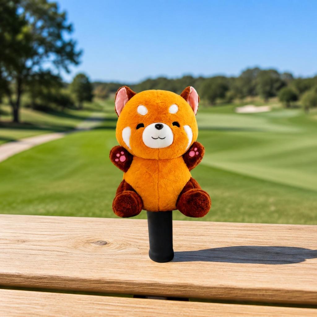 Cartoon Orange and Black Bear Headcover Soft Golf Cover