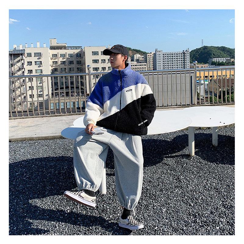 Men's High-Collar Japanese Lambskin Fleece Jacket - Autumn/Winter