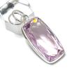 Rosa Kunzit Ädelsten Handgjord 925 Sterlingsilver Smycke Hänge 1.77" P0m33