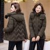 Mom cotton-padded short hooded thickened thermal cotton jacket middle-aged and elderly women's multi-color spot supply