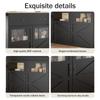 Extendable bar table with storage (138-204×39×104cm), 360° rotatable dining bar, kitchen island bistro table, sideboard cabinet with shelves, black
