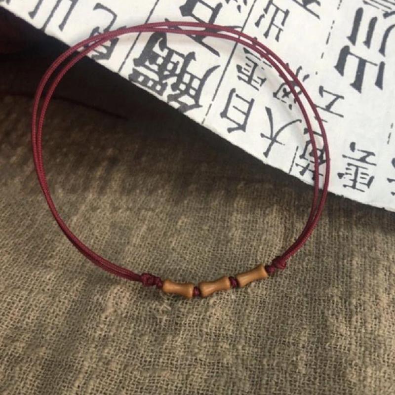 

Простой ретро бамбуковый узел универсальный ручной веревочный браслет благословение китайский стиль регулируемый плетеный браслет удачи парные подарки красный