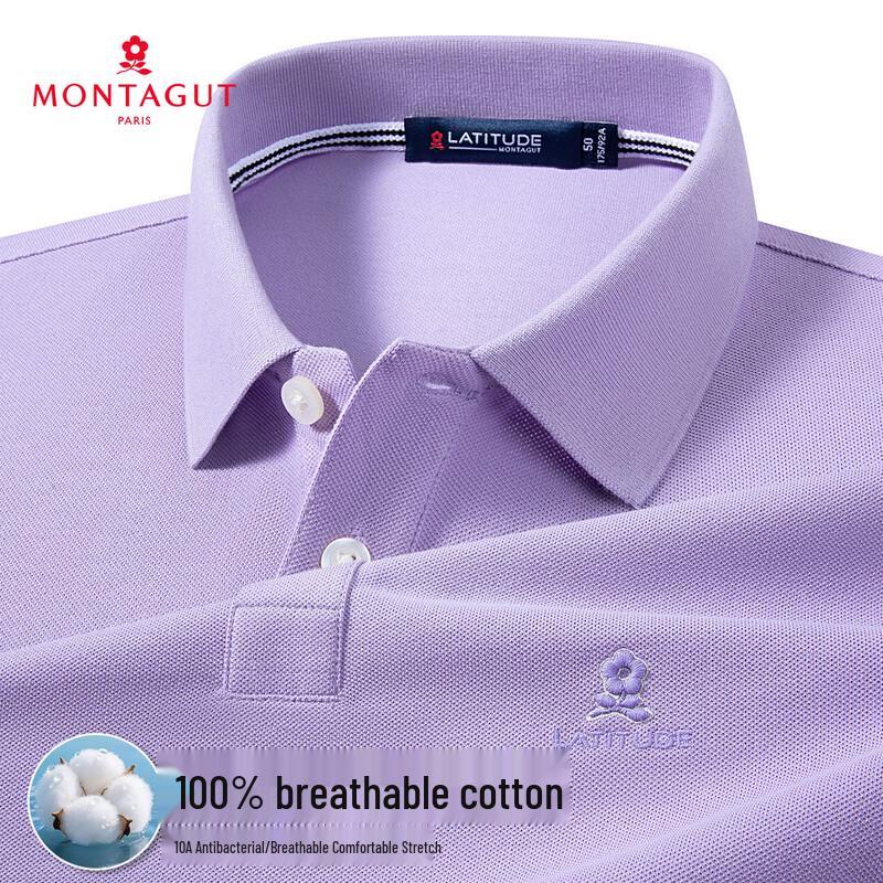 MONTAGUT Men's 10A Antibacterial 100% Cotton Short Sleeve Polo Shirt