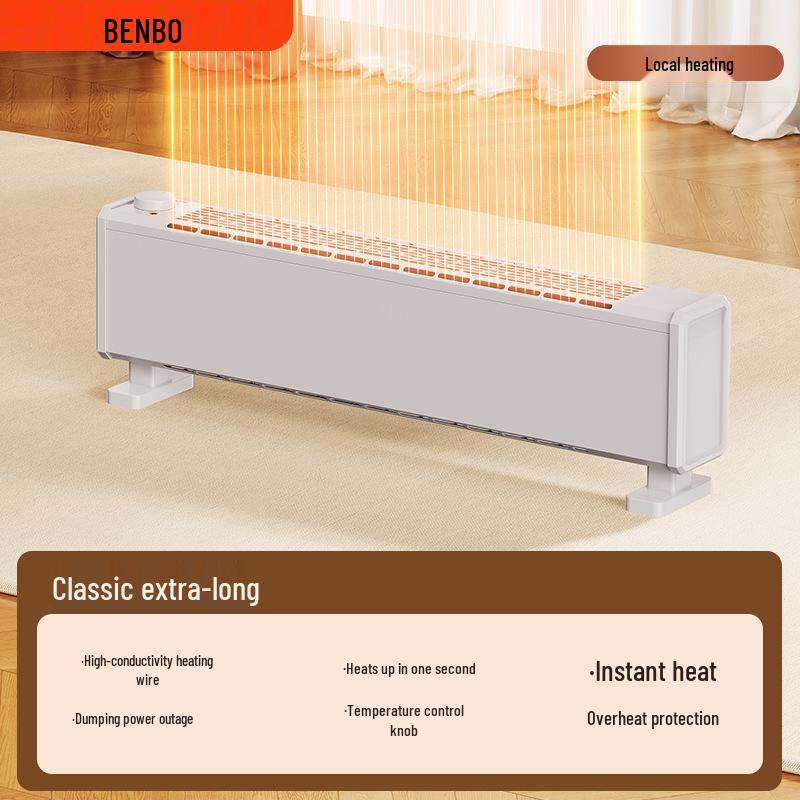 German Graphene Skirting Board Heater: Energy-Saving Electric Heater with Humidifier for Warm Air and Underfloor Heating