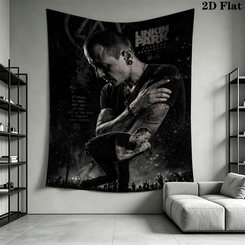 Linkin Park Wall Tapestry Aesthetic Wall Hanging Printed Fabric Blanket Decorative Tapestries for Bedroom Living Room Home Decor