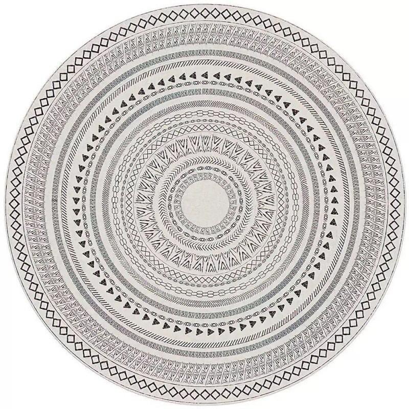Retro Persian Style Round Area Rug Bohemian Floor Mat Living Room Bedroom Office Chair Sofa Coffee Table