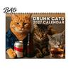 Gift for Cat Owners Fans 2027 Drunk Cats Calendar, Funny Wall Calendar with 12 Hilarious Drinking Illustration, Monthly Planner Home Office