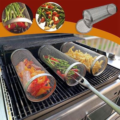 Tampa resistente ao calor anti escaldante balde de vegetais grelhar cesta gaiola de churrasco rack de churrasco