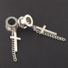 2pcs Flesh Tunnel 6-25MM Stainless Steel Ear Plugs and Tunnels Cross Dangle Piercing Expansion Stretched Body Jewelry