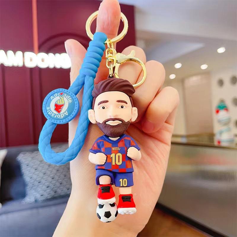 Football Star Keychain Pendant Three-dimensional Doll Car Key Bag Pendant Children's Toy