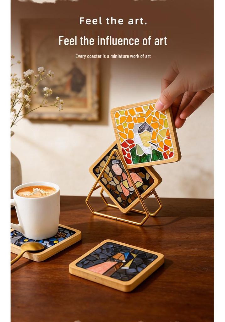 Mosaic Coaster DIY Kit: Creative Handmade Collage Art Set