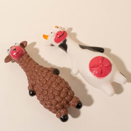 Vinyl Hundespielzeug mit Quietscher Cartoon Tierformen Haustiersicheres Kauspielzeug Hund