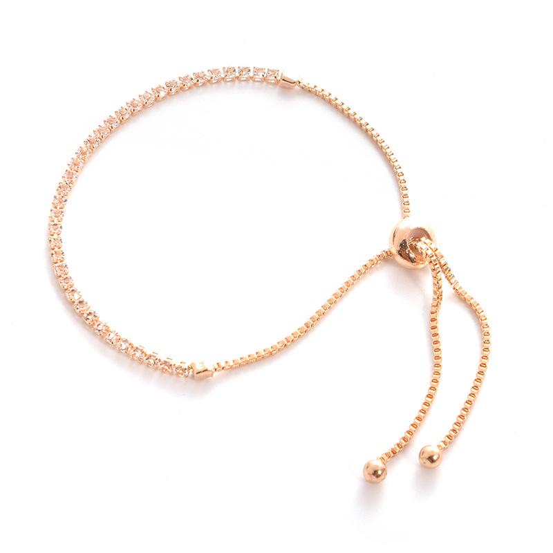 Fashion Low-Key Luxury Exquisite Diamond-Encrusted Crystal Push-Pull Bracelet